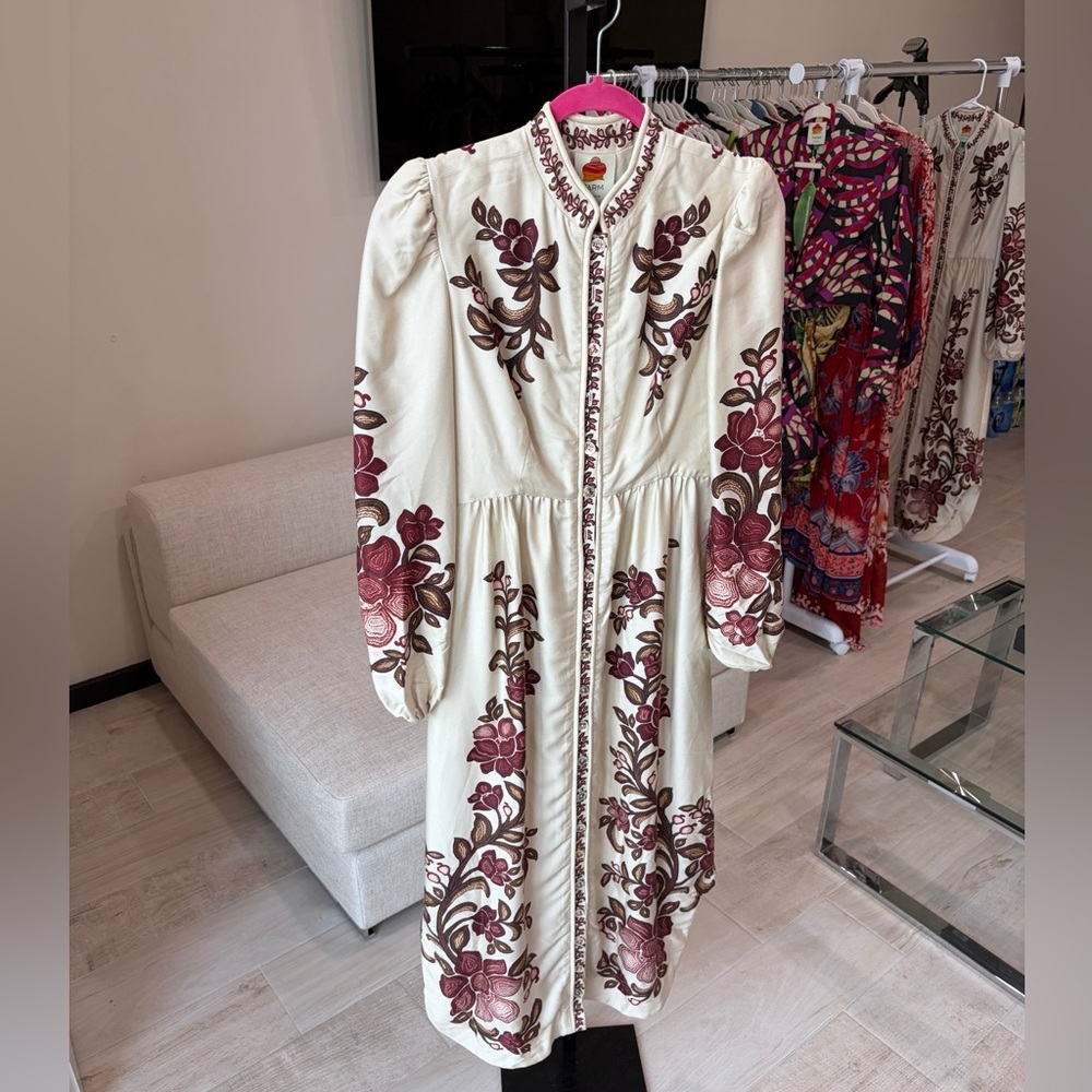 Farm Rio: Sand Renata Floral Long Sleeve
Midi Dress - Picture 9 of 16
